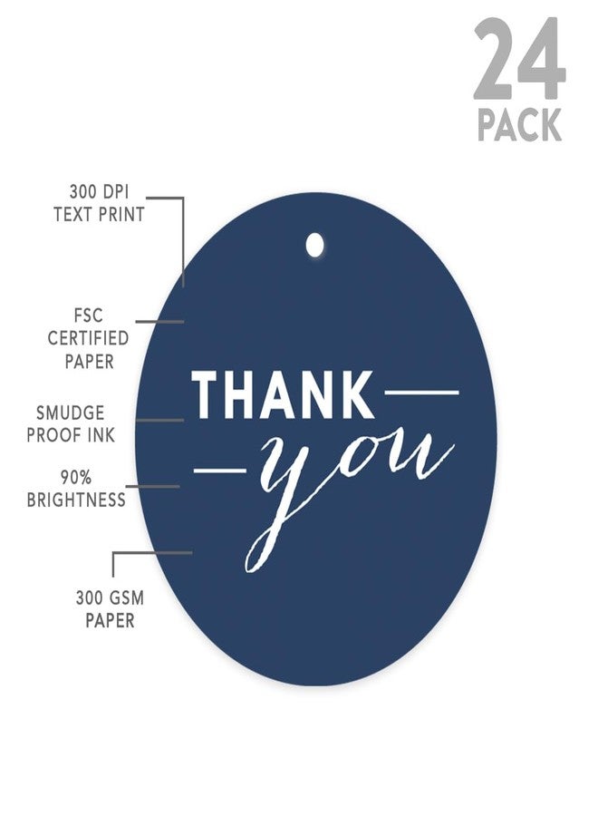 Andaz Press Circle Gift Tags, Chic Style, Thank You, Navy Blue, 24-Pack - Image 5